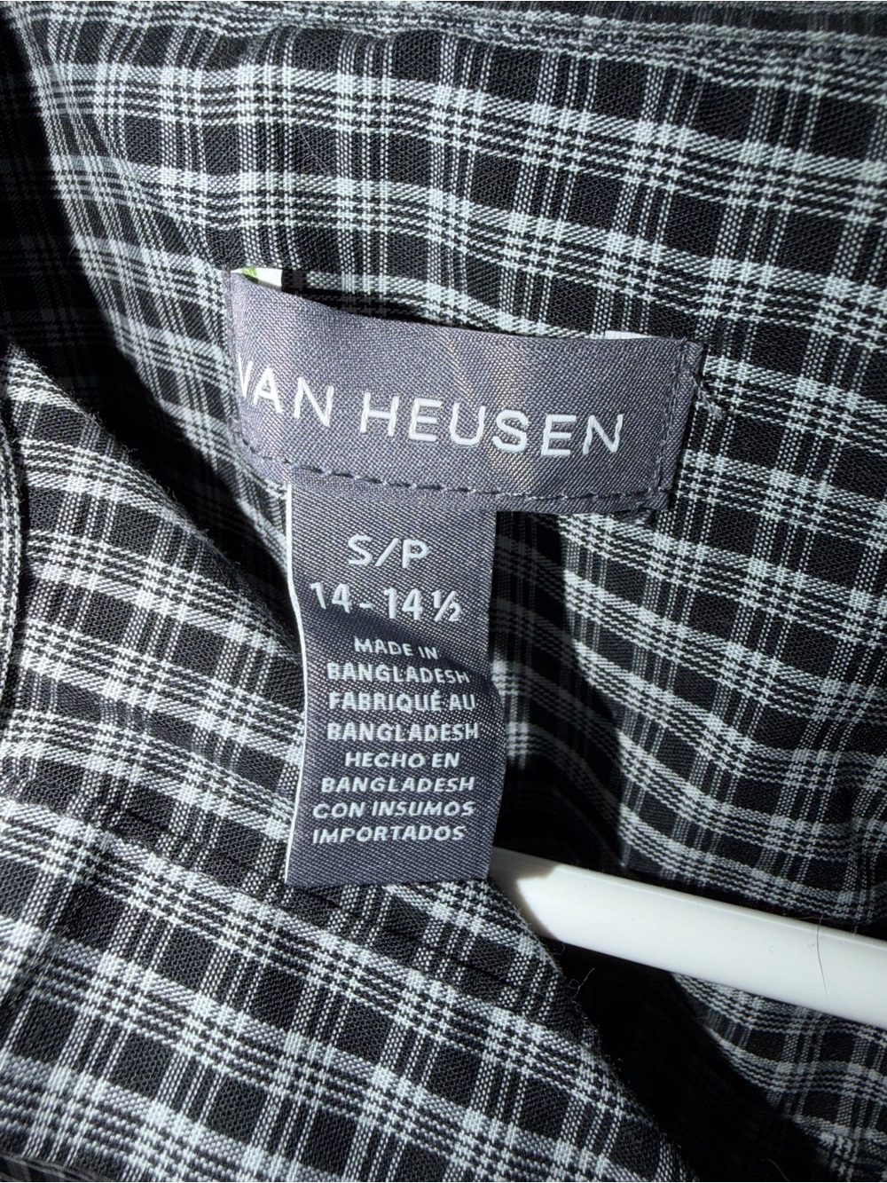 Van Heusen Black & White Checked Dress Shirt